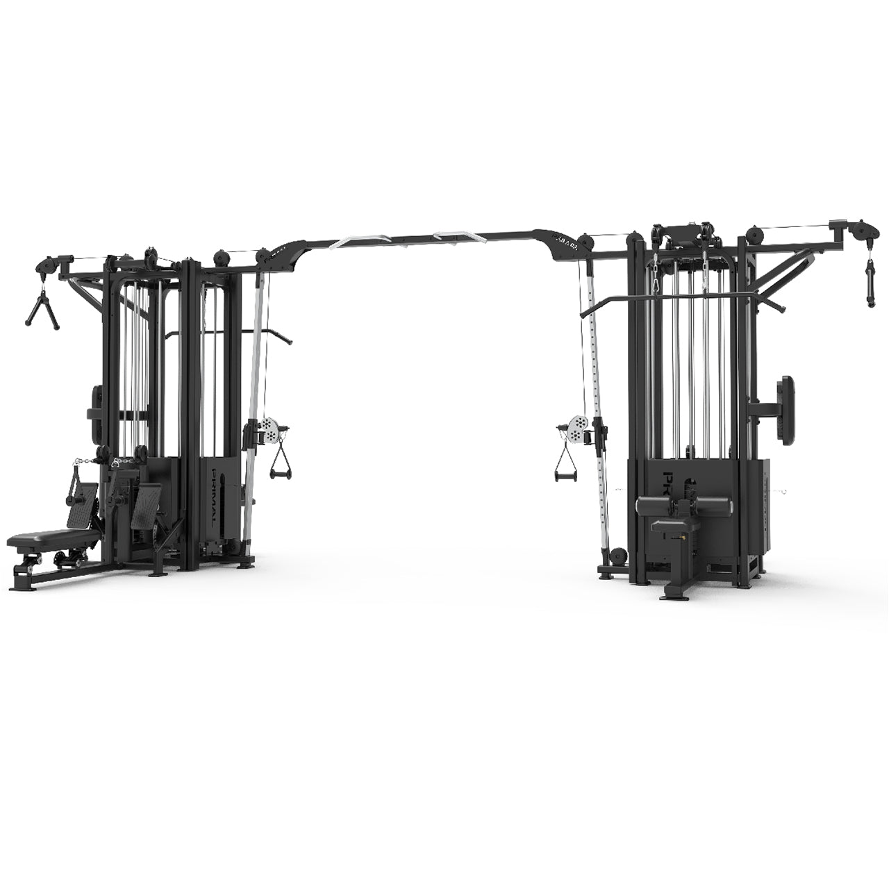 An 8 station multi stack gym.