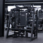 Angled view of plate-loaded pullover machine in gym setting.