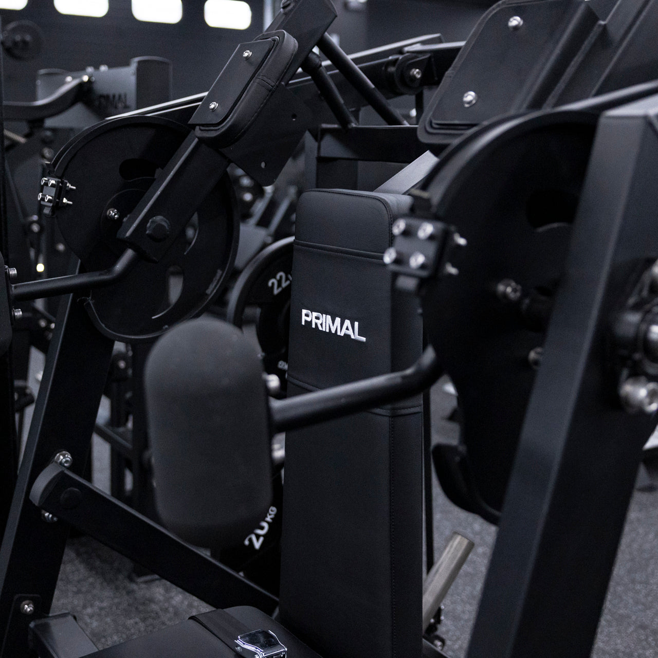 Side on view of plate-loaded pullover machine.