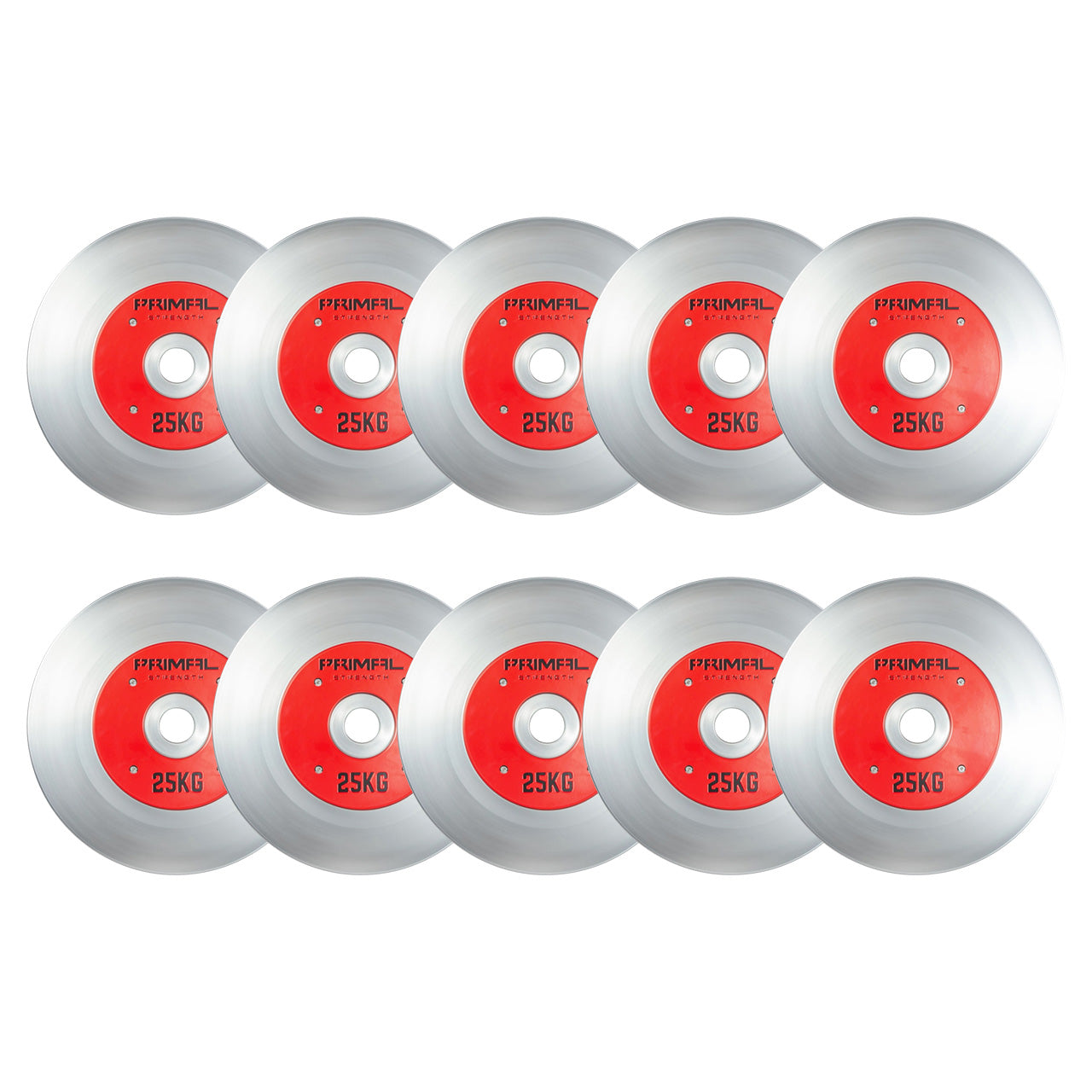 Primal Performance Series 250kg Calibrated Custom Olympic Plate Set