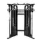 A black dual adjustable pulley system with 125kg weight stacks, laser cut stack guards, and metallic finish.