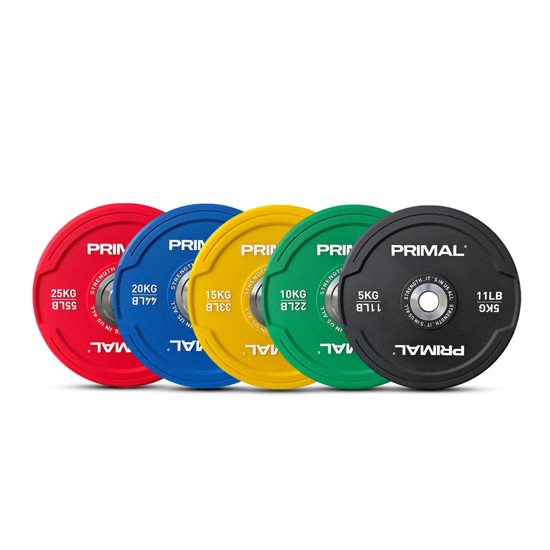 Primal Performance Series Urethane Bumper Plate Set 150kg Primal
