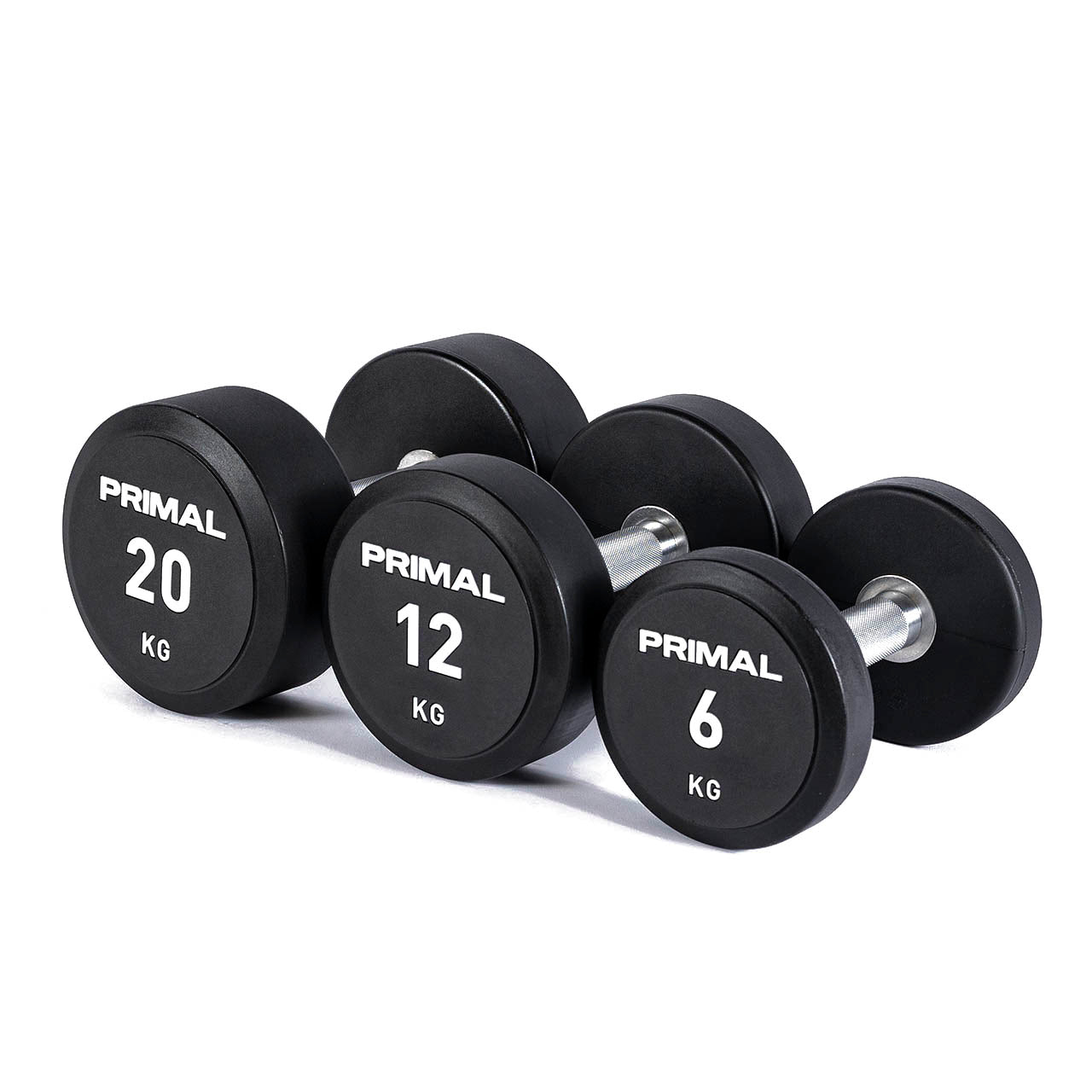 Primal Performance Series Urethane Dumbbell Set 2kg-20kg - (10 pairs)