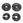Black Fractional Plates (Pairs)