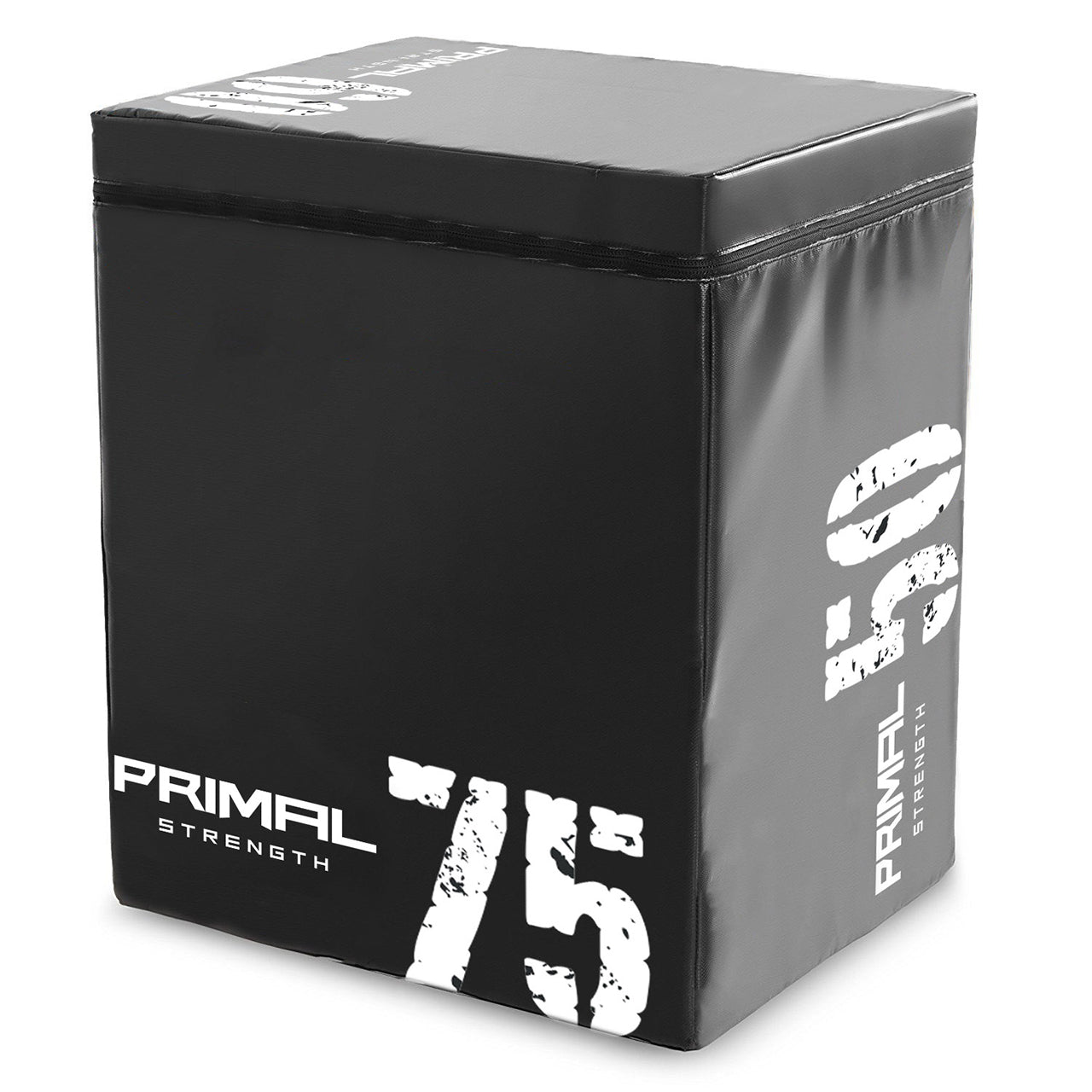 A wooden plyo box with a black PU covering.