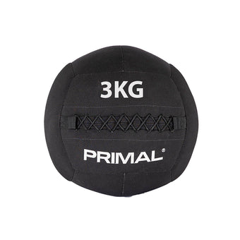 A 3kg black kevlar wall ball designed for Hyrox training.