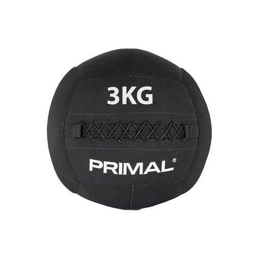 A 3kg black kevlar wall ball designed for Hyrox training.