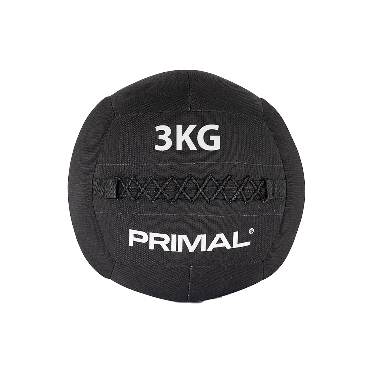 A 3kg black kevlar wall ball designed for Hyrox training.