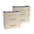 Wooden jerk block platforms for barbell workouts.