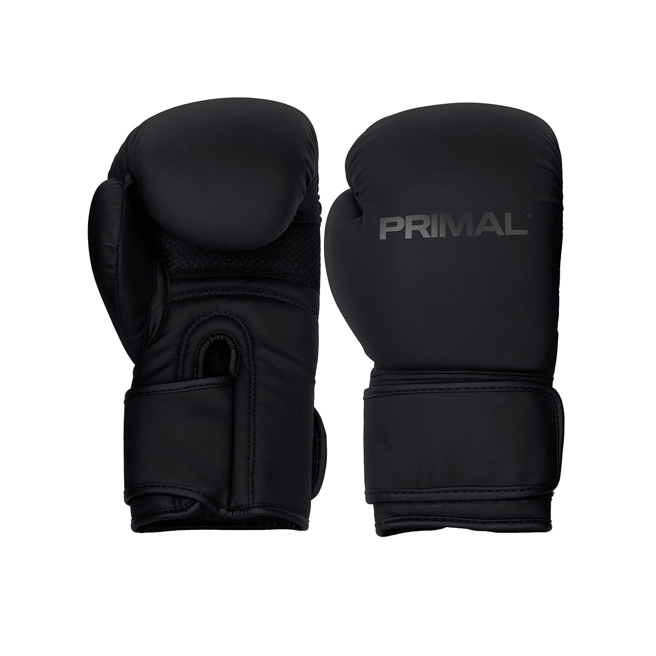 High-quality black leather boxing gloves.
