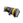 A black and yellow 15kg sandbag with handles.