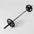 Black olympic barbell with weight plates on a white background