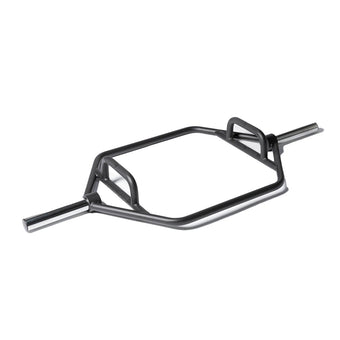 A hex style barbell for deadlifts.