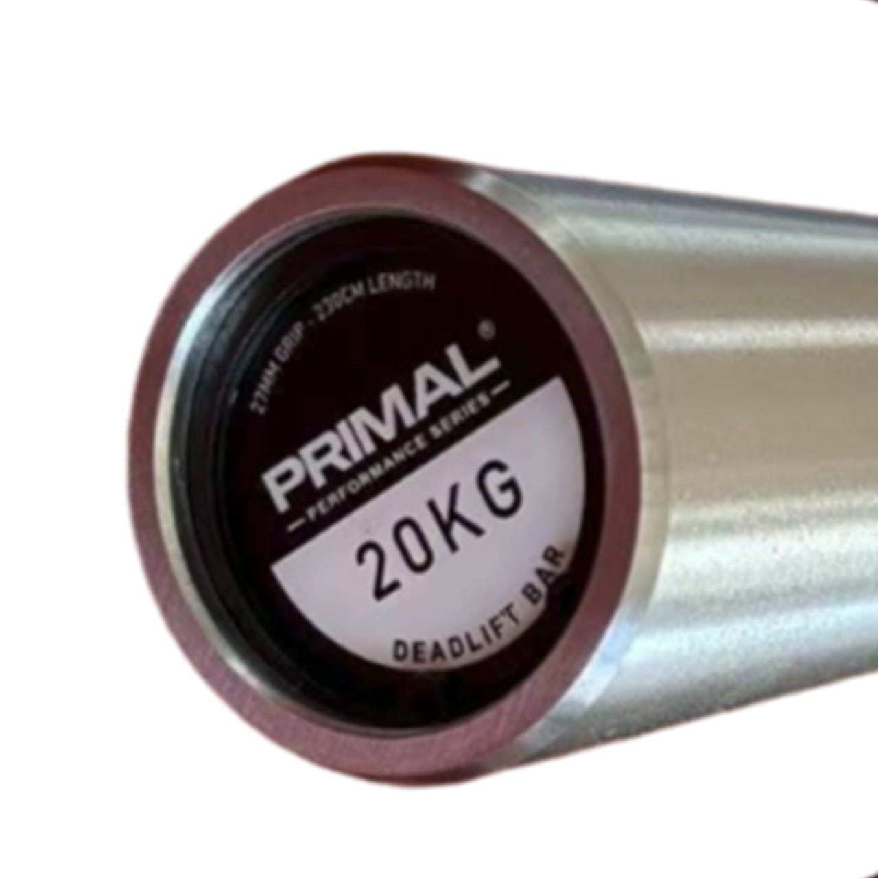 A close up of a barbell end.