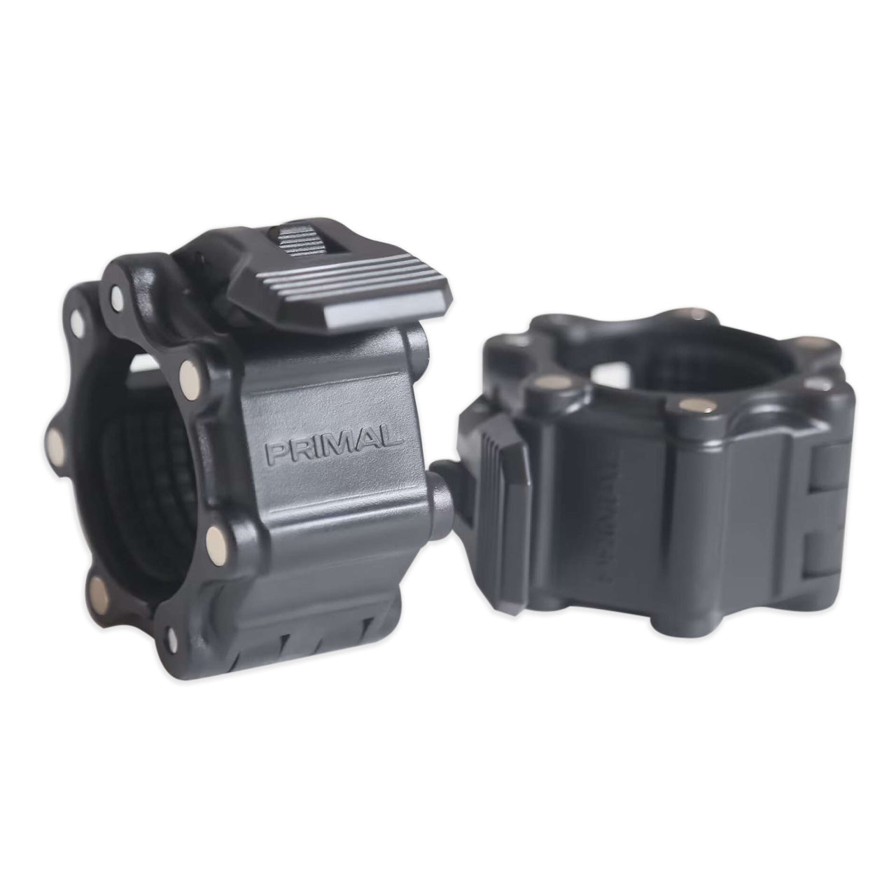 A pair of magnetic lockjaw collars closed.
