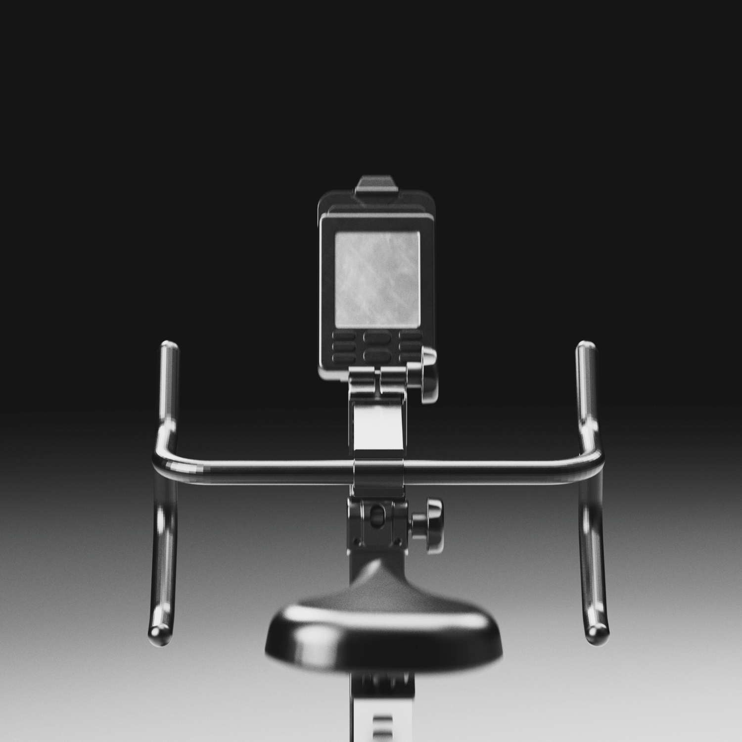 A view from the back of a commercial-grade air bike.
