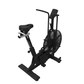 Black exercise bike on a white background