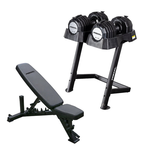 25kg Adjustable Dumbbell & Bench Bundle