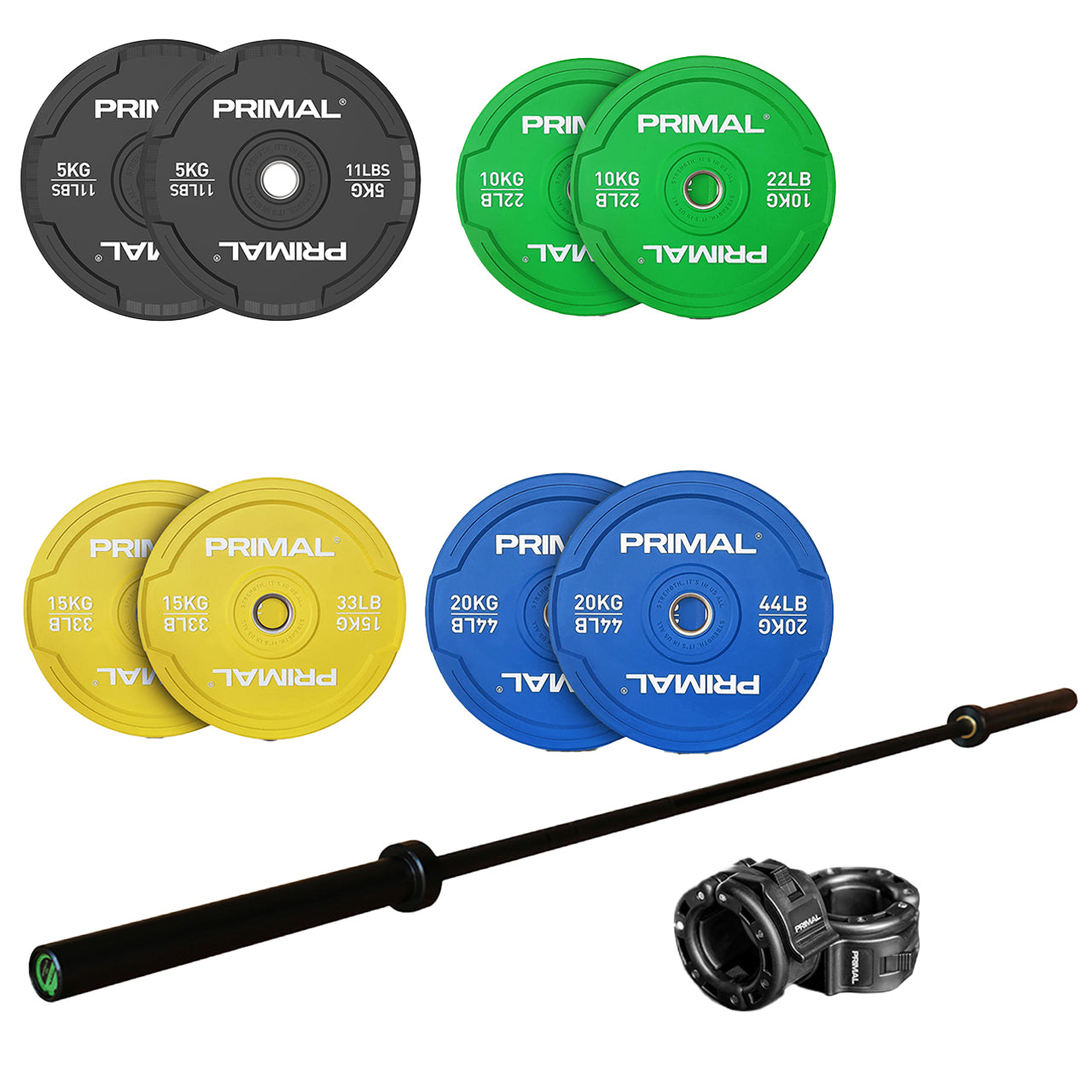 Primal Pro Series Coloured Bumper Plate (Sets)