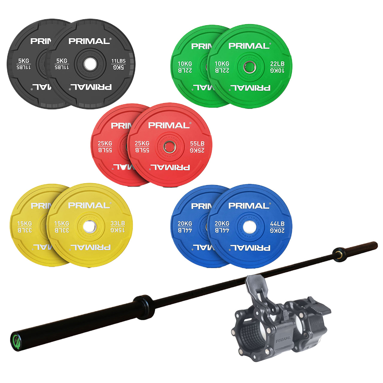 Primal Pro Series Coloured Bumper Plate (Sets)