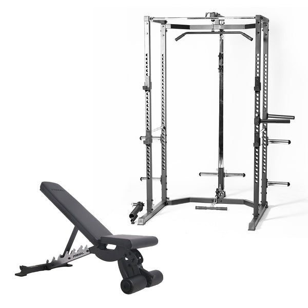 Primal Personal Series Power Rack Adjustable Gym Bench Package - Main Image
