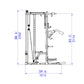 A technical drawing of a half rack.