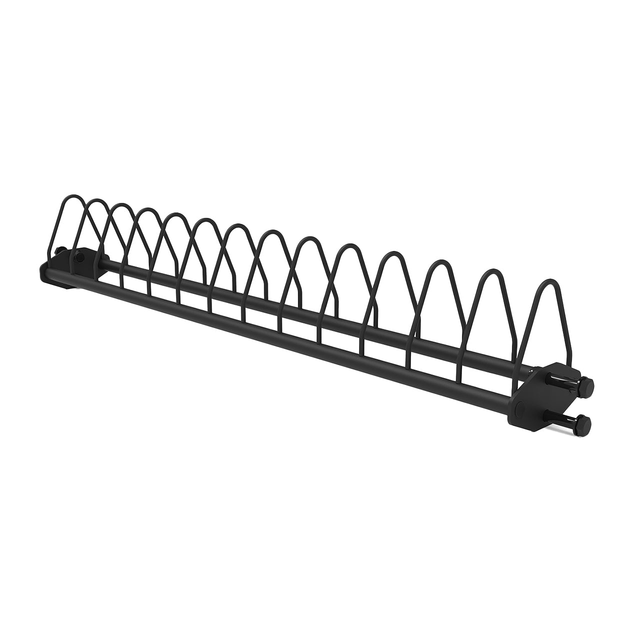 Toast Rail Rack for Olympic weight plate storage.