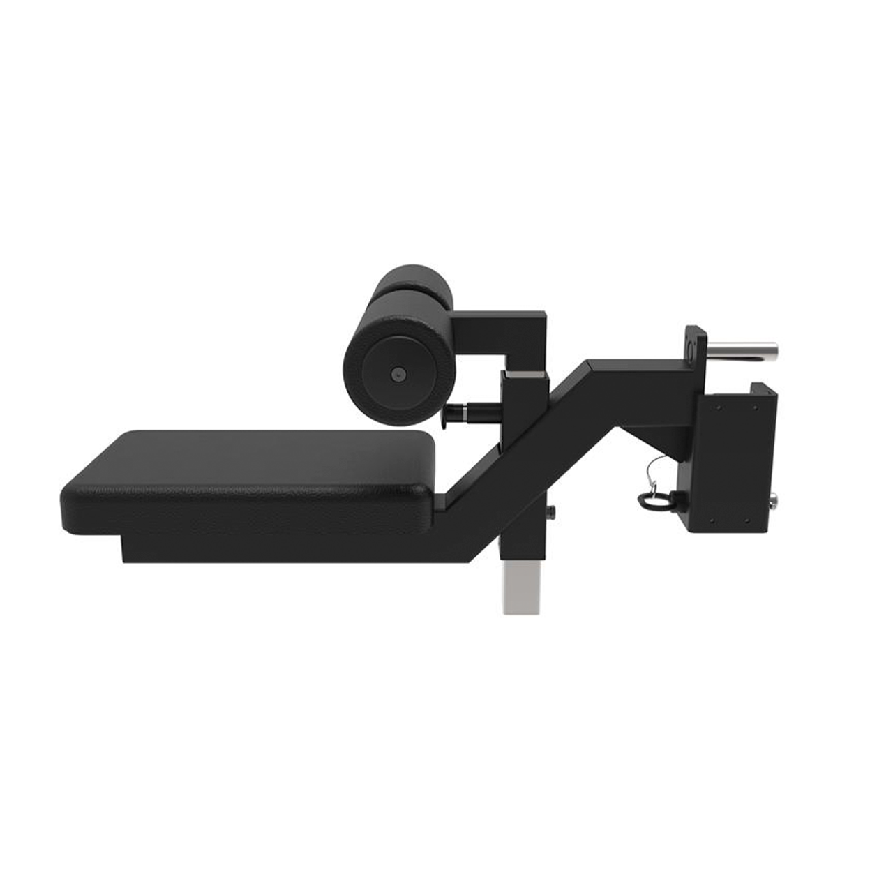 A side on view of a lat pull down seated attachment for modular rigs & racks.