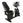 An indoor recumbent exercise bike.