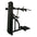 A side view of a selectorised standing calf raise & viking press machine.