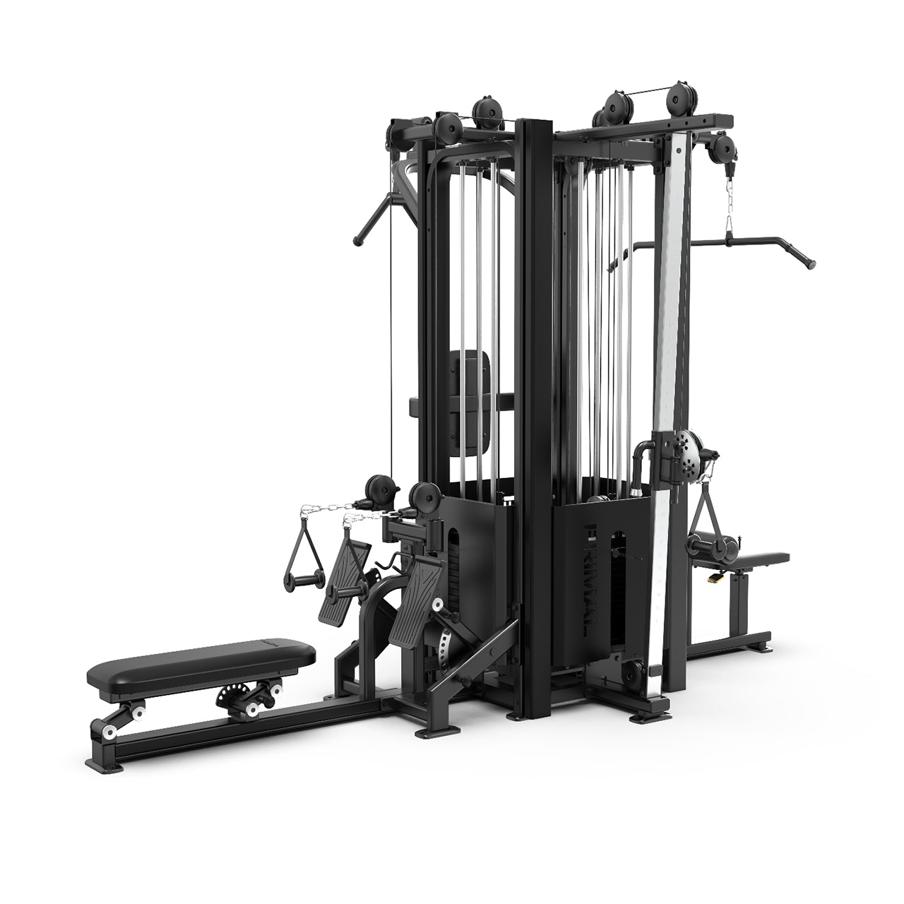 A 4 station multi stack gym system. 