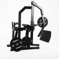 Black weightlifting machine with Primal weight plates on a white background