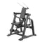 An angled view of a plate loading abdominal crunch machine.