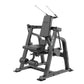 An angled view of a plate loading abdominal crunch machine.