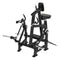 Commercial-grade plate loaded seated row machine.