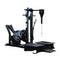 A plate loaded belt squat machine on a white background.