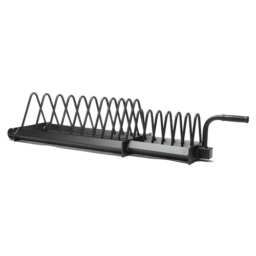 A toast rack designed for storing bumper plates.