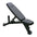 A black adjustable home gym bench.