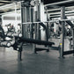 A side profile of an Olympic decline weight bench.
