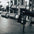Leg pads on an Olympic decline weight bench.