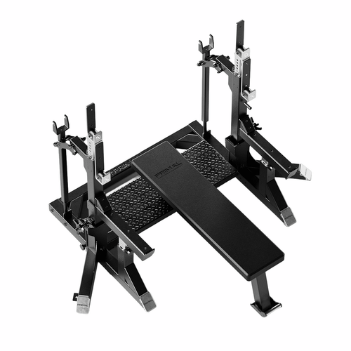 Competition-grade combo bench & rack designed for powerlifting training.