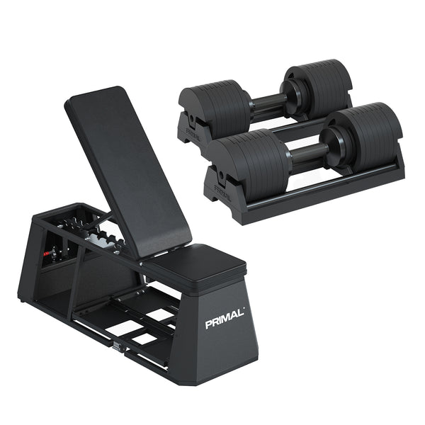 Primal Personal Series 40kg Adjustable Dumbbell HIIT Bench