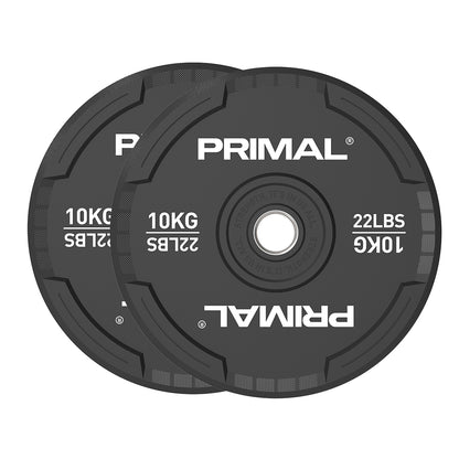 Primal Performance Series Black Rubber Bumper Plate (Pairs)