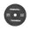 A 20kg single black rubber bumper plate with quad grip handles.