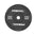 A 25kg single black rubber bumper plate with quad grip handles.