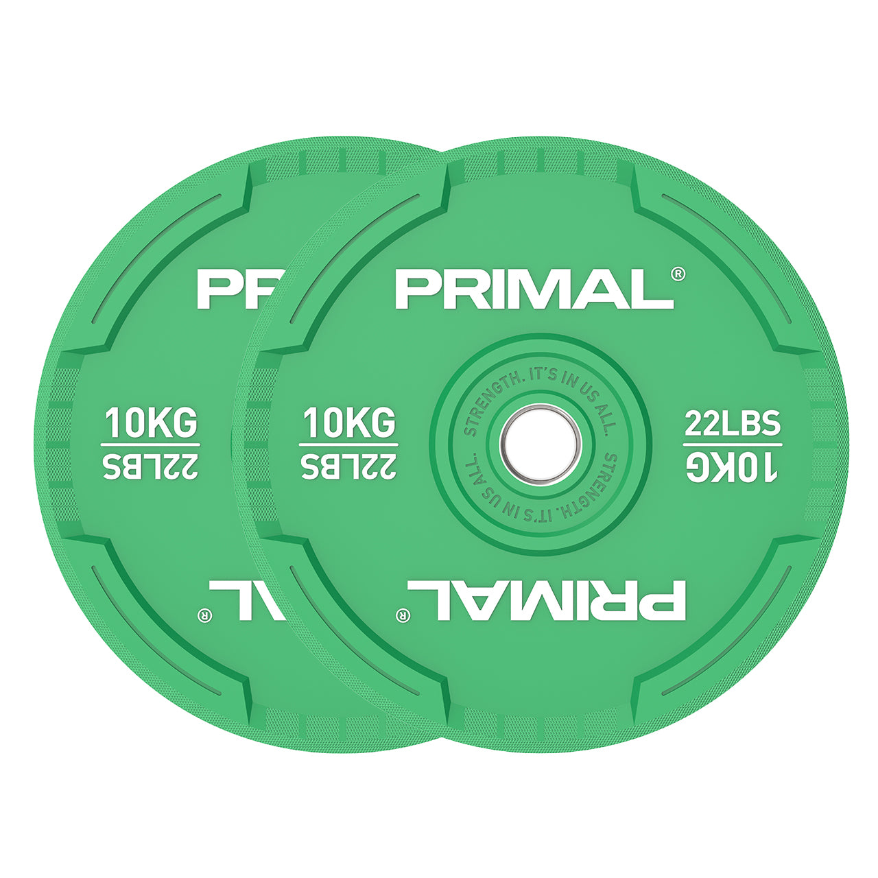 Primal Performance Series Coloured Bumper Plate (Pairs)