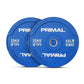 A 20kg pair of blue rubber bumper plates.