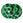A pair of 10kg green and black patterned bumper plates.