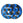 A pair of 20kg blue and black patterned bumper plates.
