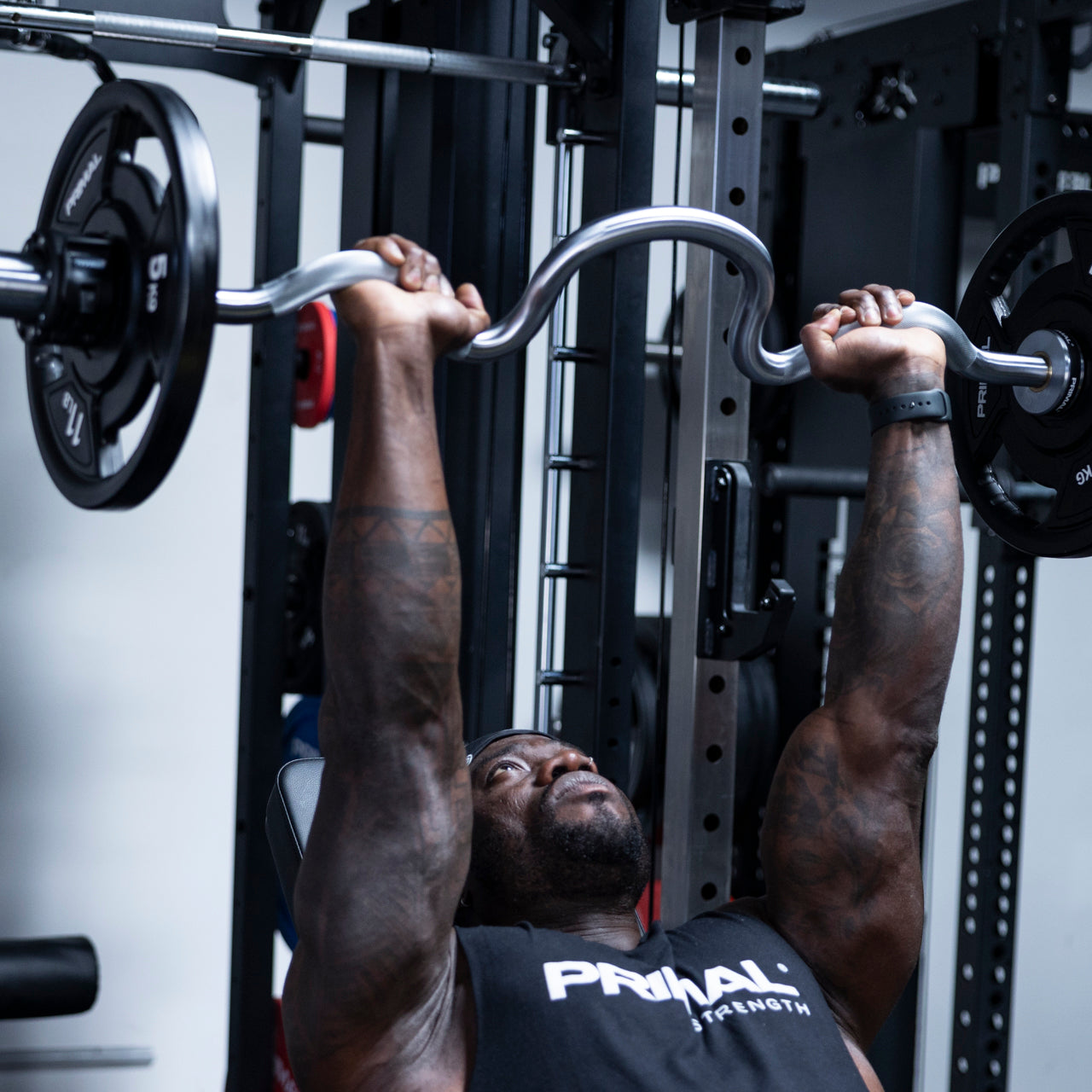 Overhead Seated Tricep Extension With Cambered Bar Ez Bar Tricep